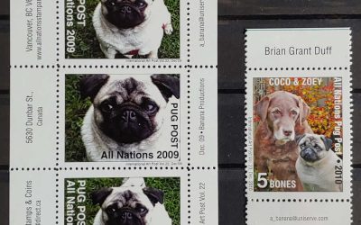Pug Post VFNH 2009-2010 sheetlet & single, the only three issues