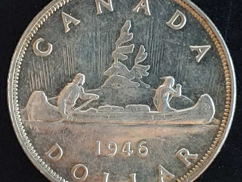 Canada Unc 1946 SWL George VI Voyageur Silver $1