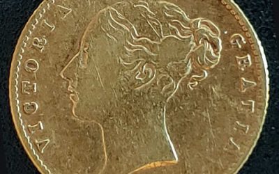 Australia Fine+ 1871S Queen Victoria shield type Gold Half Sovereign