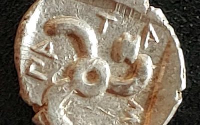 Greek Mithrapata Lycian Dynasty 390-370 BC 1.15g Silver Diobol