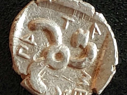 Greek Mithrapata Lycian Dynasty 390-370 BC 1.15g Silver Diobol