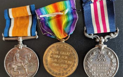 George V Bravery in the Field Medal in trio named to S. Barton 502786