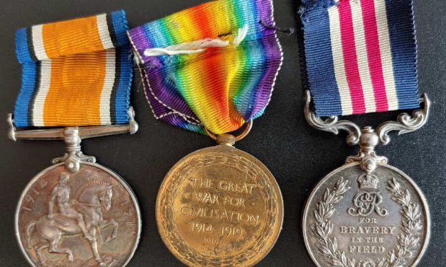George V Bravery in the Field Medal in trio named to S. Barton 502786