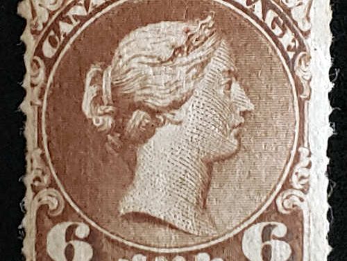 Canada #27c Fine Unu 1868 6c Thin Paper LQ