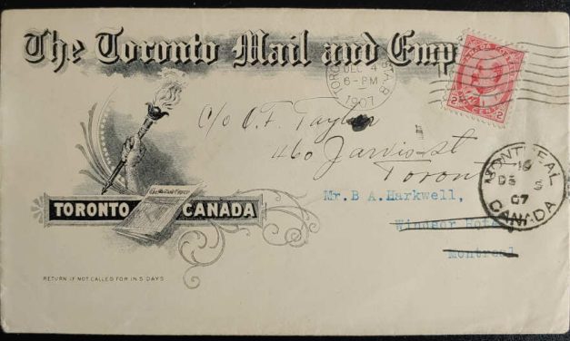 The Toronto Mail and Globe #77, 79 17 Nov 7c Registered Ad Cover (2)