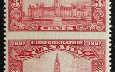 Canada #143c VFNH 1927 3c Perf by Imperf Pair, 250 issued