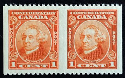 Canada #141b VF 1 NH 1927 1c Perf by Imperf Pair, 250 issued