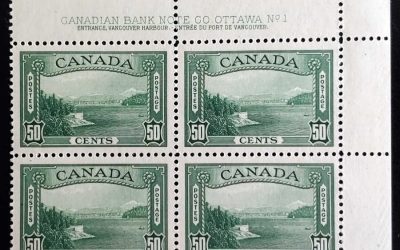Canada #244 VFNH 1938 50c Vancouver Harbour UR PL 1 Blk