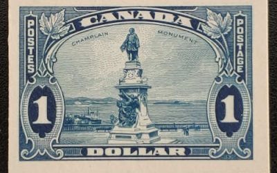 Canada #227P VF 1935 $1 Champlain Plate Proof