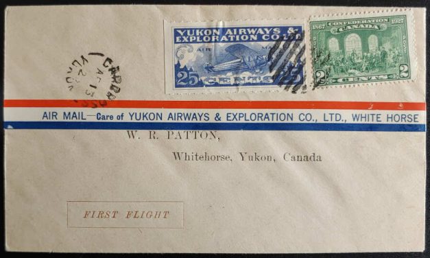 Yukon Airways #CL42F 13 Apr 1928 Carcross/Atlin Variety FFC
