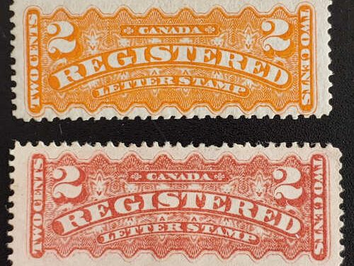 Canada #F1, F1b Fine Mint 1875 2c Registration shade duo