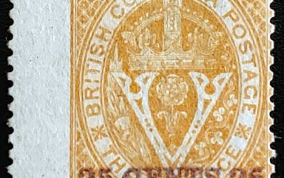 British Columbia #11 Fine Unu 1867/71 25c on 3d