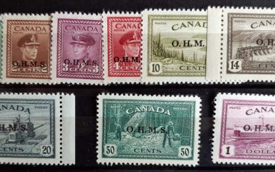 Canada #O1-O0 Fine+ Mint 1949/50 Official Set incl VF and NH (9)