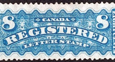 Canada #F3a Fine+ Unu 1876 8c Bright Blue RLS