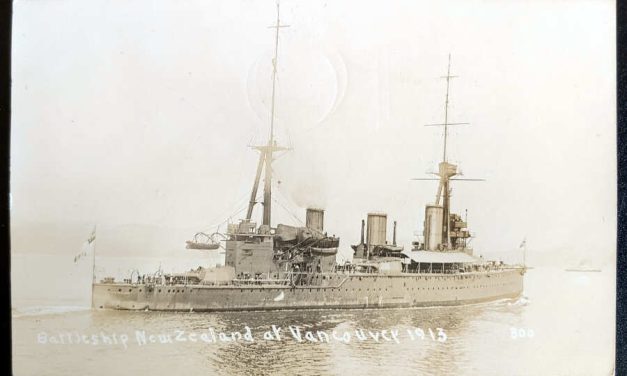 Battleship New Zealand at Vancouver 1913 Unu RPPC