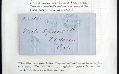 Wells Fargo 26 Jan 1867 Sproat & Co. F.L.S. to Victoria B.C. ex Wallace