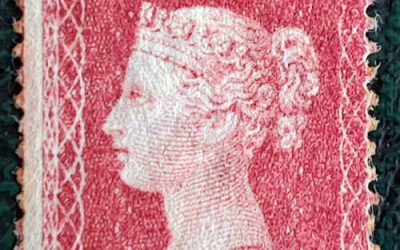 G.B. #20 Mint HR 1857 1d Red Misperf with Inverted Watermark