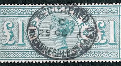 G.B. #124 Used Queen Victoria Pound Green
