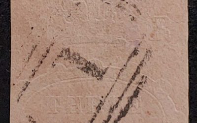 Natal #1 Fine Used 1857 3d Rose, embossed, rounding