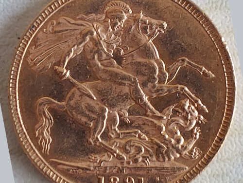 Australia XF 1891M Queen Victoria Gold Sovereign .2355oz AGW