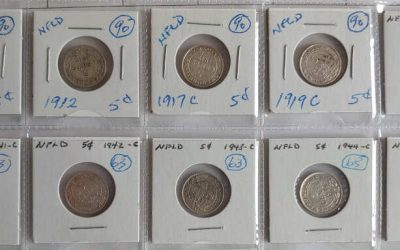 Newfoundland 10 diff 1908/1945C Silver 5 Cents incl BU 1940