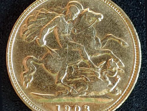 G.B. VF 1903 Edward VII Gold Half Sovereign .1178oz AGW