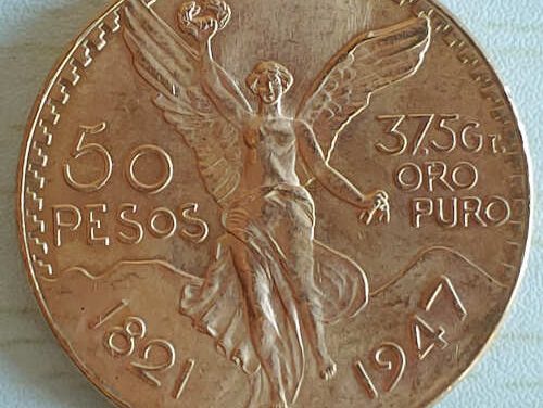Mexico BU 1947 Gold 50 Pesos, 1.2057oz AGW