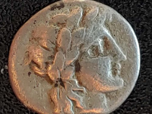 Sikonyia, Sikyon circa 350-320 BC .8gm 12mm Silver Obol w/ Apollo etc