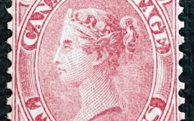 Canada #20i, v Fine Unused 1859/64 2c Claret Rose Dash Variety