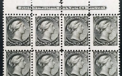 Canada #34 Fine+ Never Hinged Reversed 1 Plate Blk (8)