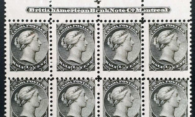 Canada #34 Fine+ Never Hinged Reversed 1 Plate Blk (8)