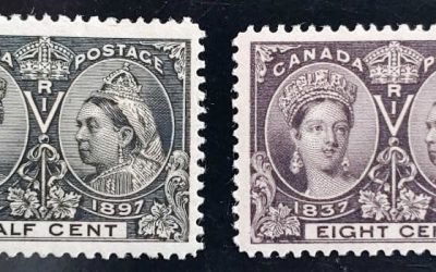 Canada #50, 56 VF Mint 1897 Jubilee duo