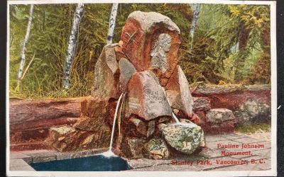 Pauline Johnson Monument Unu Leonard Frank colour Postcard