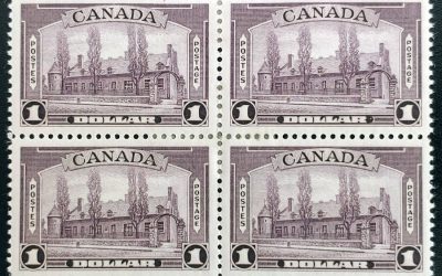 Canada #245 VF Mint 1938 $1 Chateau Block of four