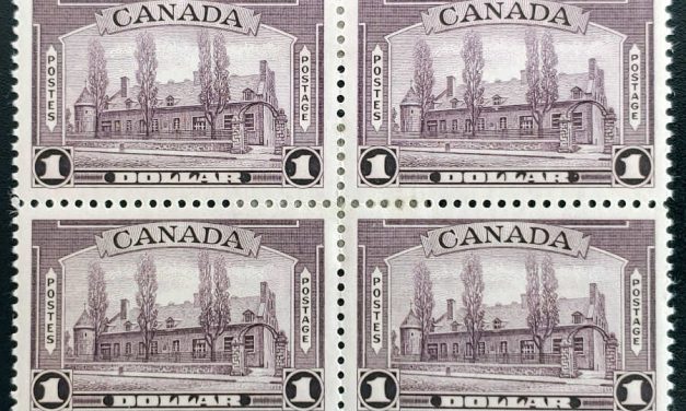 Canada #245 VF Mint 1938 $1 Chateau Block of four