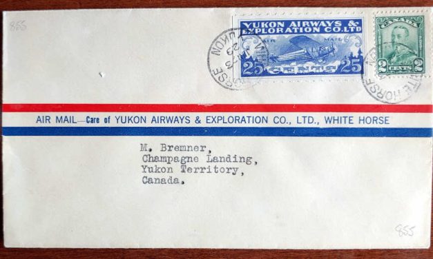 Yukon Airways #CL42f 23 Jun 1929 27c Entry Flight Cover