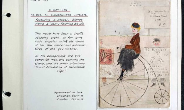 G.B. #33 11 Oct 1875 1d Red handpainted Bicycle Cover, ex Wellburn