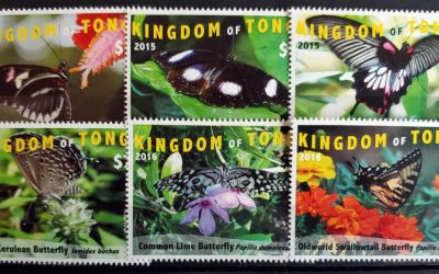 Tonga #CE7-CE12 VFNH 2015-16 Butterflies Set (6)