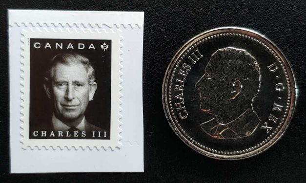 Canada VFNH 2023 Charles III P stamp and BU 2023 Charles III 50c Coin