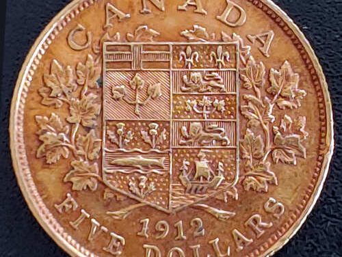 Canada XF 1912 George V Gold $5, .242oz AGW
