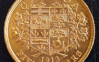 Canada Unc 1913 George V $5 Gold .242oz