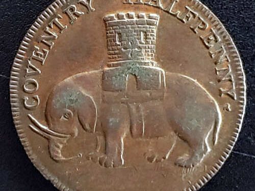 G.B. Brown Unc 1792 Lady Godiva Coventry 1/2 Penny Conder Token