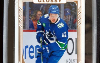 Quinn Hughes KSA 10 Gem Mint 2023/24 UD R-20 Glossy Hockey Card