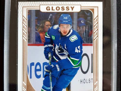 Quinn Hughes KSA 10 Gem Mint 2023/24 UD R-20 Glossy Hockey Card