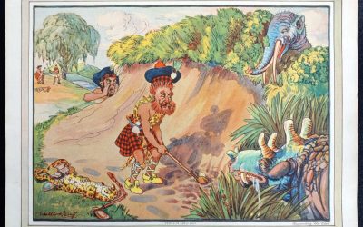 Perils of Early Golf 1925 William R. Duff colour prints (6 diff)