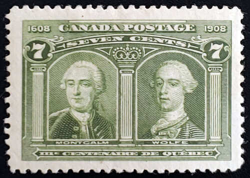 Canada #100 VF+ Mint 1908 7c Quebec