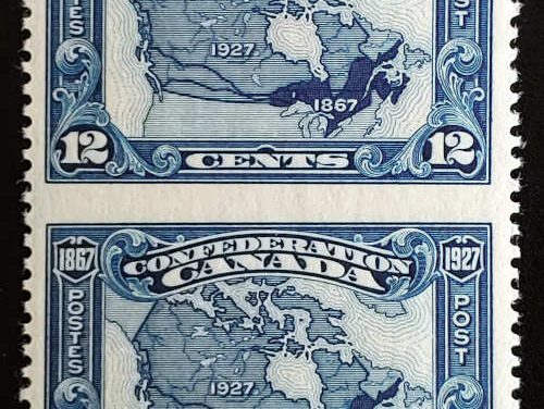 Canada #145c VFNH 1927 12c Map Perf by Imperf Pair, 250 made