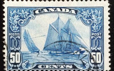 Canada #158iii Fine Used 1929 50c Man on the Mast Variety, thin