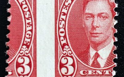 Canada #233 Unu 1937 3c George VI Dramatic Misperf