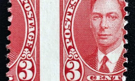 Canada #233 Unu 1937 3c George VI Dramatic Misperf
